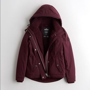 Hollister- ALL-WEATHER JACKET (burgundy colour)